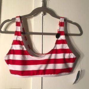 Red and White Striped bathing suit top!